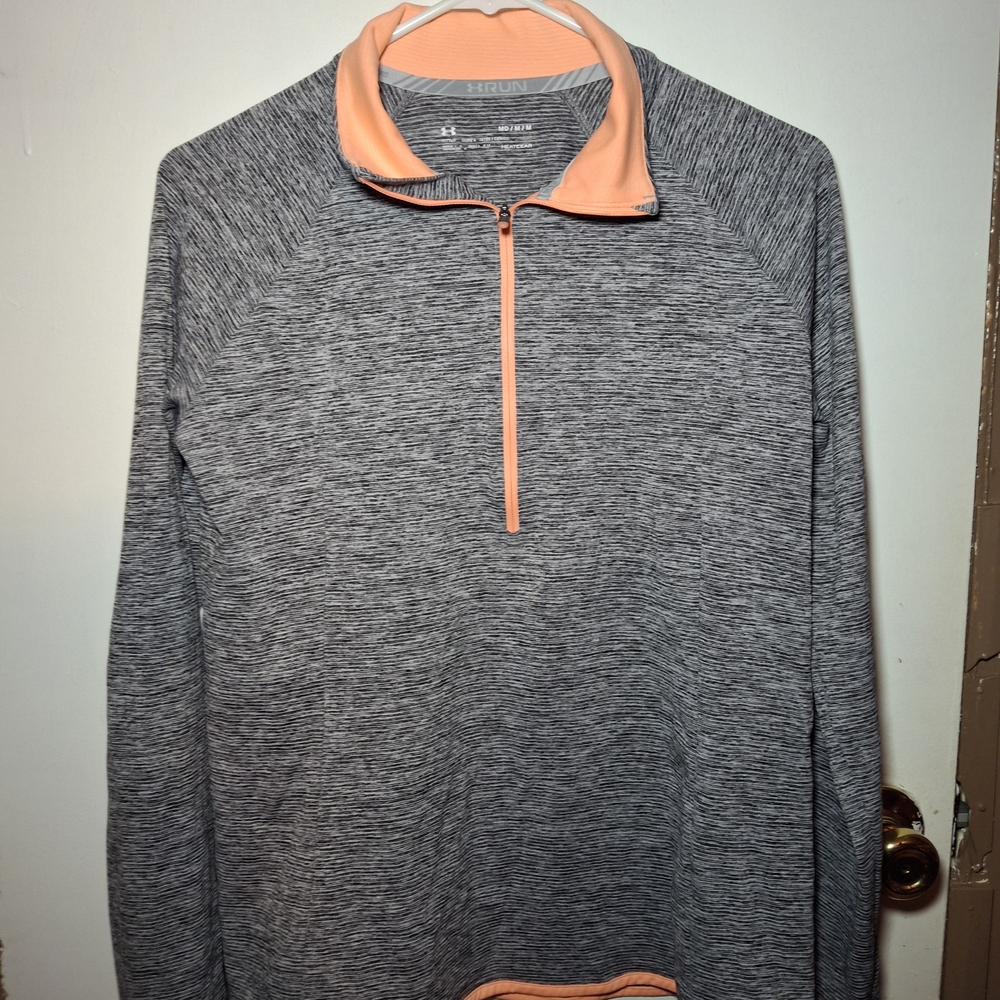 Under Armour Gray‎ and Peach Quarter-Zip Pullover